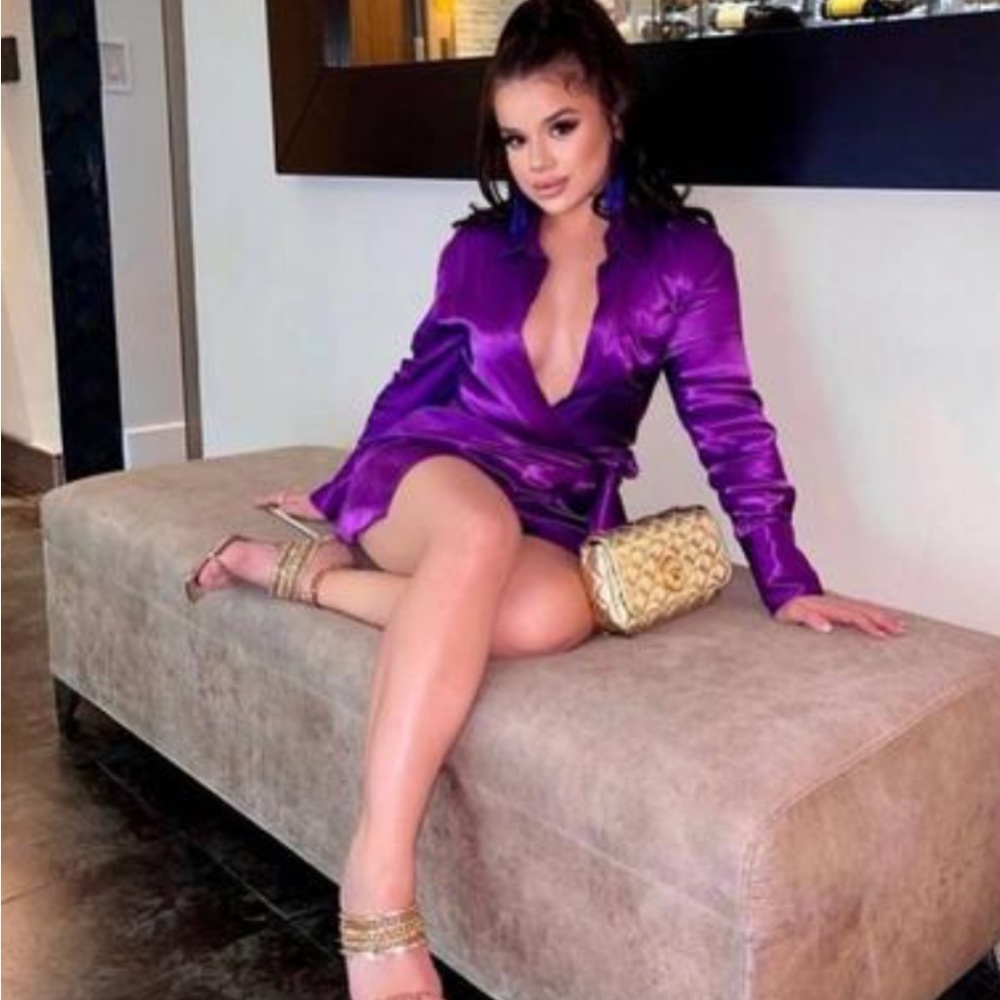 Zara silk purple dress